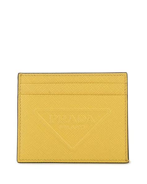 prada card holder yellow|prada card holder with zipper.